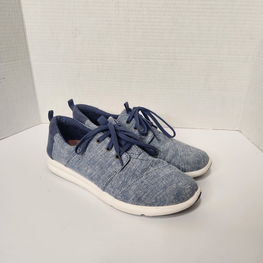 Tom's Del Ray Lace Up Shoe Blue Womens Size 10